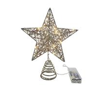 Tomedeks Stella Puntale per Albero di Natale, 20 * 25 cm Metallico Glitterato Stella Punte per la Decorazione Albero di Natalizio Oro Christmas Tree Topper Star（A）