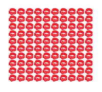 Tomedny 100 Pezzi 8 mm Fasce per Gambe per piccioni per Uccelli, Anelli per Gambe in plastica per pollame Clip Fasce per quaglie per fringuelli Bantam Colomba Piccoli Uccelli (Red)