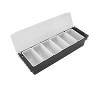 Tomedny Condimento caddy, condimento che serve server contenitori con vassoio con coperchi per scomparti rimovibili per il condimento di frutta vegetale (6 griglie)