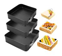 Tomedny Padella a forma di molla, 3pcs per padella per torta antiaderente quadrata padelle cheescake con panetteria rimovibile per panetta (24/01/26)