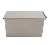 Tomedny Panna di pagnotta con coperchio, rettangolo antiallito tostato piatto in boschetto in acciaio a carbone ondulato con copertura per pane da forno