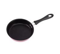 Tomedny Piccola padella di uova, mini padella di uova padella in acciaio inossidabile pentola rotonda per colazione piccola pentola con manico lungo 12 cm per cucina casalinga (Rosa)