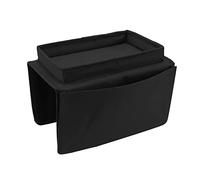 Tomedny Vassoio per braccioli per divano, portabicchieri pieghevole in tessuto Oxford 600D con tasche laterali per piccoli spazi, casa, bevande, snack, telefono, telecomando (Nerone)