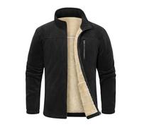 TOMEEK Giacca Invernale Uomo in Pile Felpa Giubbino Inverno con Zip Tasche Giubbotto Spesso Calda Cappotto Casual Jacket Sportivo Giacche Fleece Senza Cappuccio Outdoor(Nero,XL)