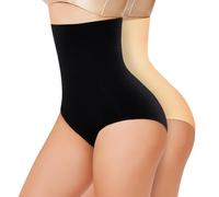 TOMEEK Guaina Contenitiva Donna Vita Alta Modellante Contenitive, Pancera Contenitiva Donna Mutande Pancia Piatta Intimo Shapewear Slip Dimagrante Corpetto(Nero + Colore Pelle,L)