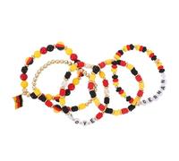 TOMETURE 1 set di braccialetti da calcio per le partite - Braccialetto elastico con perline nei colori della bandiera tedesca - Gioielli per del torneo di calcio 2026 - Accessori per l'outfit da