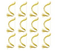TOMETURE 12 Pezzi Bastoncino Fata Stella a Cinque Punte con Campanello e Tinsel | Oro, Effetto Foil Scintillante, Accessorio per Matrimonio e Foto, Misura 60x30x3,5cm