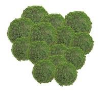 TOMETURE 14 Pezzi Palla di Muschio Finto Decorativa Verde per Festa e Camera da Letto, Facile da Organizzare e Gestire, Realizzata in Schiuma e Plastica Stile Moderno e Pastorale