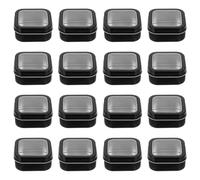 TOMETURE 16 Pezzi Scatola di Ferro Contenitore Multiuso con Finestra Trasparente Quadrata Nera Superficie Liscia Senza Sbavature per Candele Fai da Te per Conservazione e Regalo