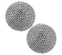 TOMETURE 2 pezzi Copri pulsante Start/Stop con strass, custodia protettiva autoadesiva per accensione motore auto, accessori automobilistici per eventi festivi, colore bianco