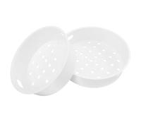 TOMETURE 2 Pezzi Multi-function Food Steamer in Plastica Bianco Manico, Set da (3l+5l) per Carne e Pollame, Accessorio per Ristorazione e Cucina Professionale