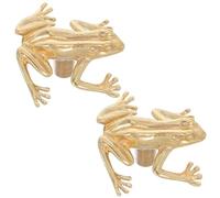 TOMETURE 2 pomelli per mobili a Forma di Rana - Maniglie per cassetti in Ottone Vintage a Forma di Animale per cassetti, comò, armadi, cucine e Guardaroba.