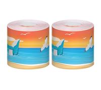 TOMETURE 2 rotoli/10 metri di bordi per bacheca - 7,6 cm di larghezza. Bordure arrotolate "Seas the Day" per la decorazione della classe, per il ritorno a scuola, per la lavagna, per pareti