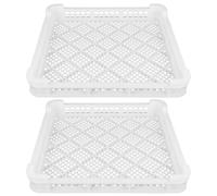 TOMETURE 2 vassoi riutilizzabili per alimenti - Cestelli impilabili per congelatore - Vassoio per servire cibi freddi - Cestello a rete per congelatore per la preparazione dei pasti in cucina,