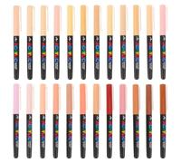 TOMETURE 24 Pezzi Pennarelli Acrilici a Punta Morbida Color Carne | Base D’acqua, Lavabili e Resistenti allo Sbiadimento, Controllo Fine e Gradazioni per Scuola, Viso e Corpo