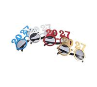 TOMETURE 4 occhiali da vista per Capodanno 2027, in plastica a forma di numero, perfetti come accessorio per selfie, occhiali da sole divertenti per la laurea o il ballo di fine anno, accessori