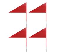 TOMETURE 4 Pezzi Bandiere Triangolari in Ferro Rosse per Atletica, Facili da Inserire nel Terreno, per Giochi Scolastici e Salto