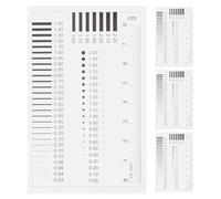 TOMETURE 4 pezzi Calibro per la larghezza delle crepe: righello di ispezione trasparente ad alta precisione - Strumento di misurazione di macchie e graffi - Tabella di rilevamento dei difetti per