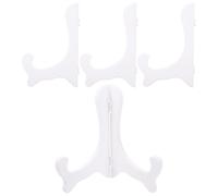 TOMETURE 4 Pezzi Supporto Multifunzione Bianco in Plastico per Mensole Porta Quadri e Esposizione Piatti, Facile da Trasportare e Conservare, per Feste di Compleanno