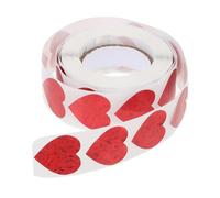 TOMETURE 500 Etichette Adesive a Forma di Cuore Rosse in Carta, Facili da Applicare e Decorative, per Buste di Caramelle e Frigoriferi, Set Unico per Scrapbooking