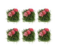 TOMETURE 6 pezzi di grappoli di fiori in miniatura - Ciuffi di artificiale in miniatura per micro paesaggi - Ciuffi di piante per diorami e creazioni su tavola di sabbia