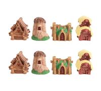 TOMETURE 8 mini statuette in resina a forma di casa, piccole casette da villaggio, capanne e cottage per casa delle bambole fai da te, bonsai, terrari e micro paesaggi.