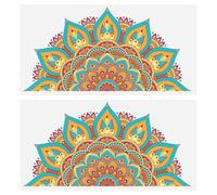 TOMETURE Adesivi Murali Mandala Autoadesivi in Pvc 2 Pezzi Decorativi Delicati per Pareti Camera da Letto Soggiorno Facile da Staccare e Applicare