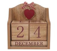 TOMETURE Calendario Perpetuo da Tavolo in Legno Blocchi Stampati di Mese e Data, Calendario Desktop Riutilizzabile per Ufficio, Casa e Studio, Decorazione Pratica e Durevole