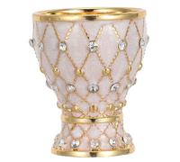 TOMETURE Calice medievale: calice vintage con gioielli - Coppa da bere vintage - Decorazioni per feste a tema re e regina, matrimoni rinascimentali e anniversari (bianco)