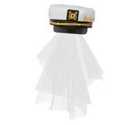 TOMETURE Cappello da Sposa Marinaio con Velo Bianco Confortevole e Delicato sulla Pelle per Matrimoni ed Eventi di Fidanzamento