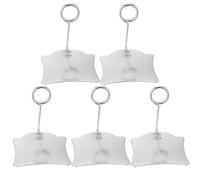 TOMETURE Cartellini Prezzo Portatarghette Riutilizzabili Supporto per Etichette Alimentari Clip per Cartellini Prezzi in Metallo Argento 5 Pezzi per Supermercato e Farmacia