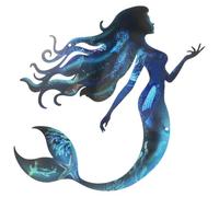 TOMETURE Decorazione Murale per Interno ed Esterno e Installazione Facile Design Elegante in Ferro Blu Sirena per Giardino e Casa