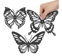 TOMETURE Decorazioni da Parete Farfalle in Ferro Battuto 3 Pezzi, Resistente e Colore che Non Sbiadisce, Ornamenti Creativi per Interni Naturali e Belli