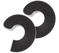 TOMETURE Fermaporta in Plastica Nero 2 Pezzi a Mezzaluna Silenzioso Antischiacciamento per Porte Pesanti Fermaporta da Pavimento Sicuro