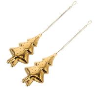 TOMETURE Infusore Inossidabile a Forma Acciaio per Uso di Natale Albero per e Tè 2 Pezzi con Maglia Fine Riutilizzabile Catena Natalizie Domestico e Feste