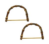 TOMETURE Manici Half Round Borse per Stile Plastica e Uncinetto Bambu bambù, Manici d Type 2 Pezzi Sostituzione Accessori Fai da Te