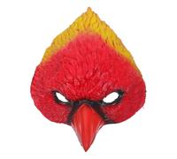TOMETURE Maschera di Halloween da rosso: maschera per il viso da pappagallo - copricapo a forma di - accessori a tema animale per adulti, cosplay, feste in, carnevale