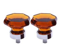 TOMETURE Pomelli per Mobile in Cristallo Artificiale Ottagonali Marrone 2 Pezzi per Armadio e Credenza, Facili da Installare, per Casa e Ufficio