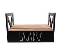 TOMETURE Porta detersivo per bucato - Supporto in legno, può contenere 2 flaconi di detersivo - Nero, 38 x 23 cm - Supporto organizer per dispenser di sapone e accessori