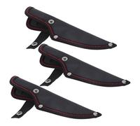 TOMETURE Protezione per Coltelli da Taglio in Oxford Nero 17,7 CM Bottone Automatico Set da 3 Pezzi Custodia Compatta per Escursionismo e Cucina