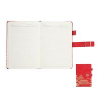 TOMETURE Quaderno Organizer Stile Cinese Copertina in Pelle Sintetica Rossa, Blocco Note Spesso Chiusura a Fibbia per Registrazione Pratica della Pianificazione Giornaliera