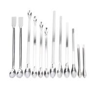 TOMETURE Set 12 Pezzi Cucchiai Dosatori in Acciaio Inossidabile Spesso, Resistenti e Facili da Pulire, per Dosaggio Preciso e Uso Professionale in Laboratorio
