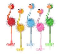 TOMETURE Set 24 Penne Sferografiche a Forma di Struzzo in Peluche e Plastica, Leggere e Resistenti, per Scrivere Biglietti di Auguri e Disegnare Colori Assortiti Stile Stili multipli