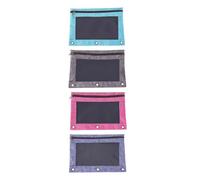 TOMETURE Set 4 Pezzi Buste Porta Documenti Zip Oxford e Pvc, Tasche Trasparenti 3 Fori per Raccoglitori, per Ufficio e Scuola