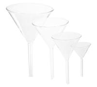 TOMETURE Set 4 Pezzi Imbuto di Vetro da Laboratorio in Borosilicato, Facile da Maneggiare, Dimensioni 40-90 Mm, per Ricerca Chimica e Medica