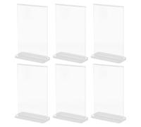 TOMETURE Set 6 Espositori Porta Menù in Acrilico Trasparente, Leggeri e Facili da Pulire, per Ristorante e Ufficio, Design Elegante e Professionale