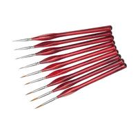 TOMETURE Set da 7 Penne da Disegno Punta Fine per Contorni e Schizzi, Corpo in Legno Rosso, per Libri da Colorare per Adulti e Mappe Mentali