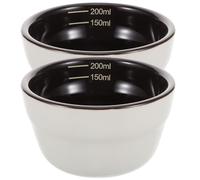 TOMETURE Set di 2 ciotole in ceramica per la degustazione del caffè, da 150 ml/200 ml (5,1/6,8 oz), con scala graduata interna per una preparazione precisa, ideali per l'estrazione di caffè