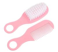 TOMETURE Set Spazzola e Pettine in Plastica Rosa per Ragazzo Ragazza Kit Massaggio Delicato che Non Fa Male ai Chioma, la Cura Quotidiana