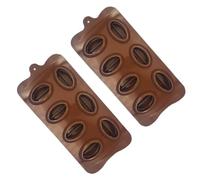 TOMETURE Stampo in Silicone 2 Pezzi Forma Sette Chicchi di Caffè per Cioccolato Flessibile e Sicuro per Frigorifero per Decorazioni Dolci e Gelati